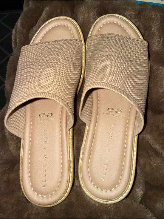 Kelly & Katie Shoes - Kelly & Katie Women's Tan Slide Sandals